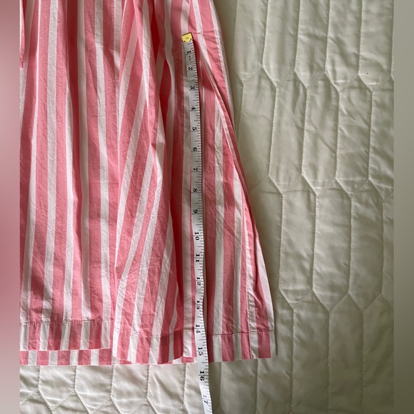 J Crew Maxi Poplin Pink Stripe Dress Large - Picture 7 of 8